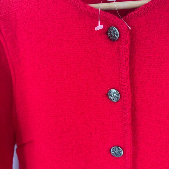 Vintage Tally-Ho Red Wool Blazer Made in Hong Kong Size M Christmas Statement - Picture 4 of 6